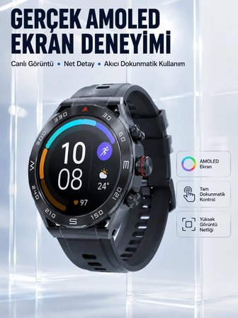 Mey İthalat 5G Android SIM Kartlı Akıllı Saat Dönebilen HD Kamera AMOLED Ekran GPS Wi-Fi