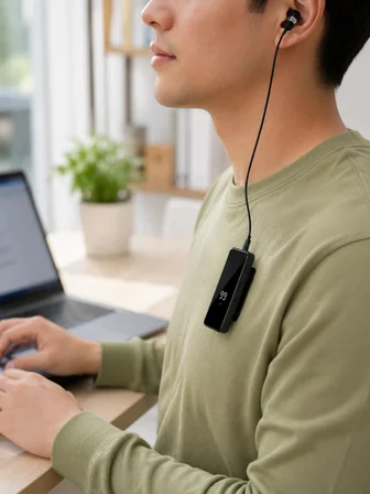 Mey İthalat Klipsli Tek Kulaklıklı Kablosuz Bluetooth Kulaklık Dijital Ekranlı Taşınabilir Model
