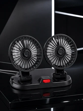 USB Bağlantılı Çift Başlıklı Araç İçi Soğutma Vantilatörü