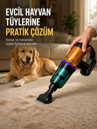 Mey İthalat Yüksek Çekiş Gücüne Sahip Şarjlı El Süpürgesi Araç ve Ev Kullanımına Uygun