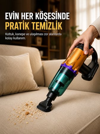 Mey İthalat Taşınabilir Kablosuz El Süpürgesi Araç ve Ev Temizliğine Uygun