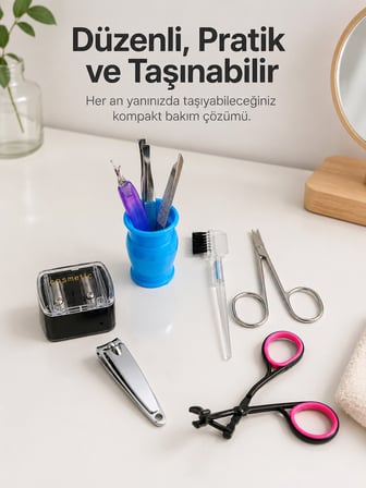 Mey İthalat® Paslanmaz Çelik Manikür Seti Tırnak Kaş ve Kişisel Bakım Aletleri