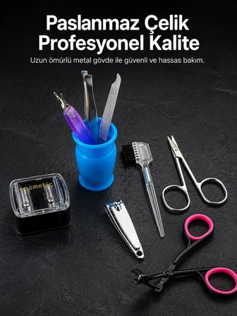 Mey İthalat® Çok Fonksiyonlu Kişisel Bakım Seti Manikür Pedikür ve Kaş Bakım Aletleri