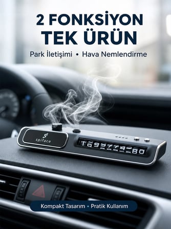 Mey İthalat® LED Ekranlı Nemlendirici Araç Park İletişim Numarası Gösterici Yeni Nesil