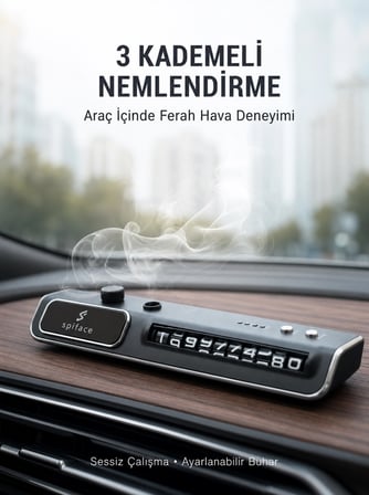Mey İthalat® Araç Ön Cam Nemlendirici Telefon Numarası Gösterme Aparatı LED Işıklı Yeni Nesil