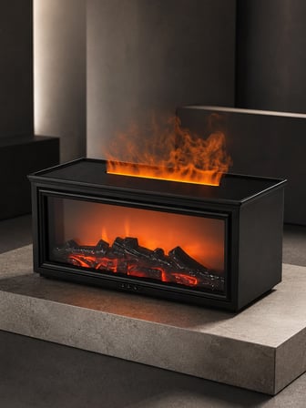 Mey İthalat Alev Efektli Aroma Yayıcı Hava Nemlendirici Uzaktan Kumandalı Gece Lambası