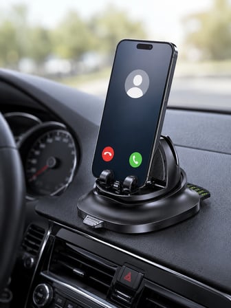 Mey İthalat® Katlanabilir Araç İçi Telefon Tutucu Gizli Numaratörlü Telefon Standı