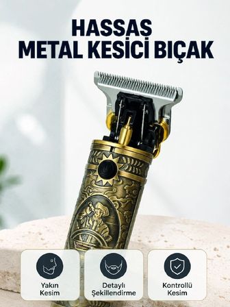 Mey İthalat® Şarj Edilebilir Saç Sakal Kesme Makinesi 300 Dakika Kullanım 3 Taraklı