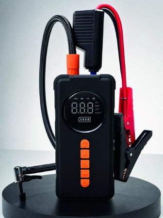 Mey İthalat® Dijital Lastik Şişirme Kompresörü Akü Takviye Powerbank LED Aydınlatmalı Acil Durum Cihazı