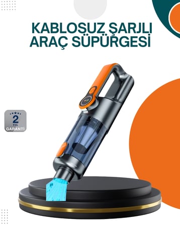 Mey İthalat® Kablosuz Vakumlu El Süpürgesi Güçlü Performans Çok Amaçlı