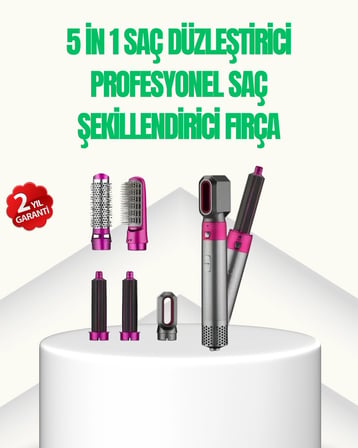 Mey İthalat® 5 i 1 Arada Profesyonel Saç Şekillendirici Tek Cihazla Sınırsız Stil