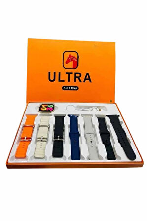 CEYLAN ADAM 7 Kordonlu Akıllı Saat Plastik Kordon Hasır Kordon Çelik Kordon