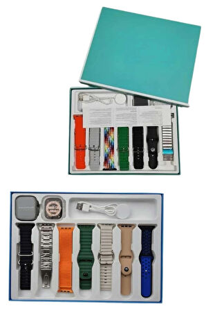 CEYLAN ADAM 7 Kordonlu Unisex Akıllı Saat Çoklu Kordon Seçeneği Amoled Ekran