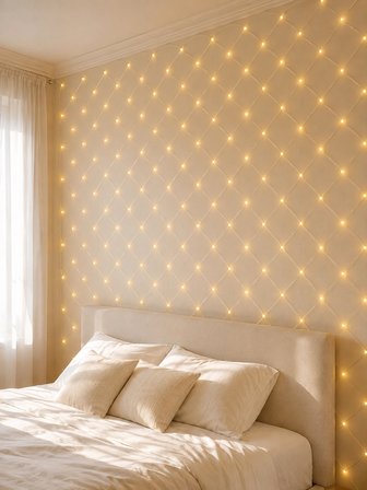 Mey İthalat LED Ağ Işık Dekoratif File Aydınlatma Balkon Oda ve Bahçe Süsleme Yeni Nesil