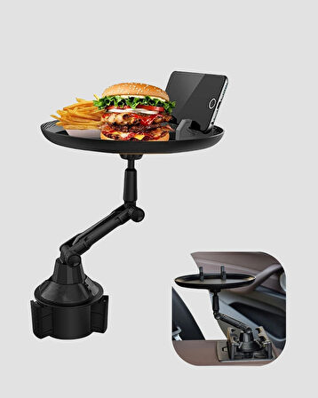 CEYLAN ADAM Ayarlanabilir Araç İçi Bardaklık Tepsisi 9 İnç Geniş Alan ve Telefon Standlı