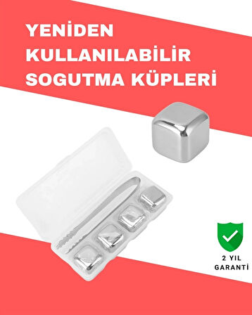 CEYLAN ADAM Hızlı Soğutma Özellikli Paslanmaz Metal Buz Küpü Takımı
