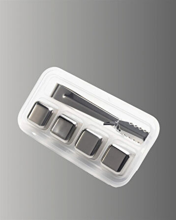 CEYLAN ADAM Çevre Dostu Metal Buz Küpü ve Kullanışlı Klips Seti