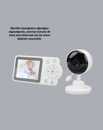 Mey İthalat® Gece Görüşlü Bebek Kamerası Ninni ve Alarm Özellikli