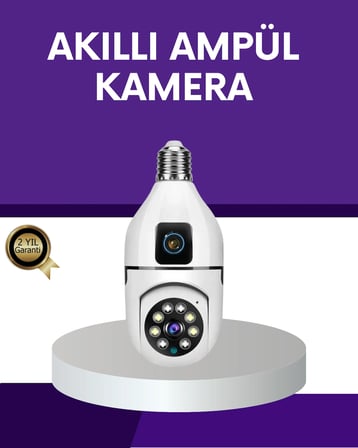 Mey İthalat® 1080P WiFi Ampul Güvenlik Kamerası – Gece Görüş & Uzaktan Erişim