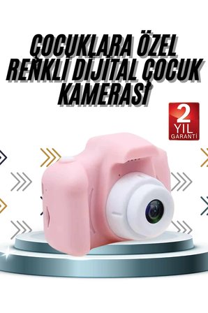 Mey İthalat® Çocuklara Özel Fotoğraf Ve Video Çeken Mini Çok Renkli Fotoğraf Makinesi