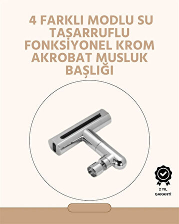CEYLAN ADAM 360° Dönüşlü Su Akışı Başlığı | 4'ü 1 Arada Kullanım