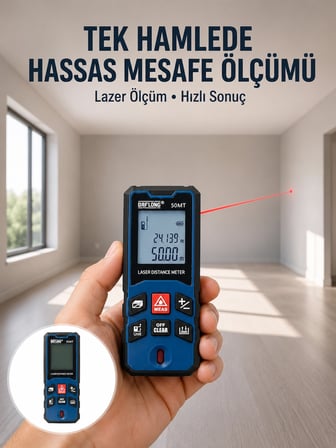 Mey İthalat Lazer Metre 50 MT Hassas ve Hızlı Ölçüm Özellikli Yeni Nesil