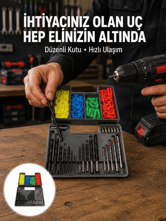 Mey İthalat Matkap Ucu Seti 24 Parça Organizer Kutulu Ahşap Metal Beton Uyumlu Yeni Nesil