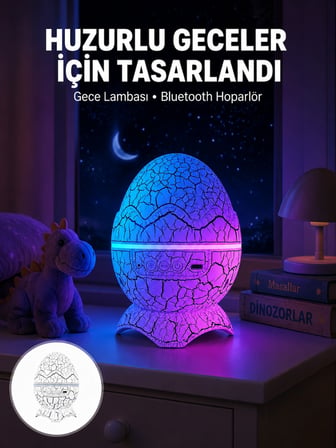 Mey İthalat Bluetooth Hoparlör Özellikli 7 Renkli Gece Aydınlatması Yeni Nesil