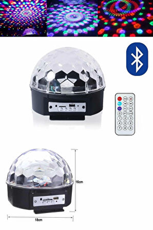 CEYLAN ADAM Küre Disko Topu Müzik Çalar Renkli Lazer Işıklı Bluetooth Disko Parti Işığı Kumandalı