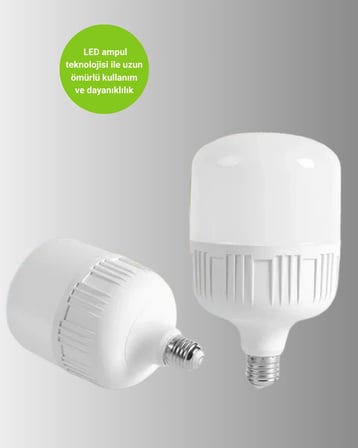 Mey İthalat® Acil Durumlara Uygun Şarjlı Torch LED Ampul 30 Watt
