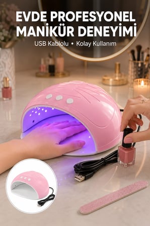Mey İthalat® 45W Güçlü Ultraviyole Işıklı Oje Kurutucu Cihaz Yeni Nesil