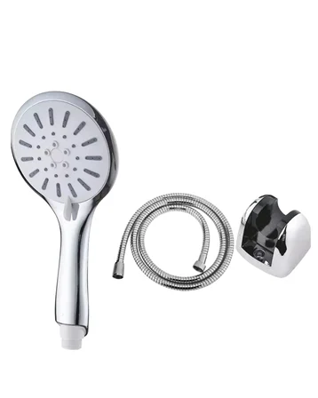 Mey İthalat® Çok Fonksiyonlu 4 Modlu El Duşu Başlığı Krem Duş Seti Spiral Hortumlu