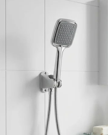 Mey İthalat® Siyah Duş Seti El Duşu Başlığı Spiral Hortum ve Duvar Askısı Banyo Duş Seti