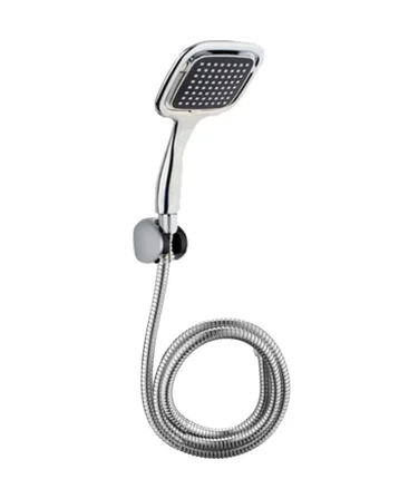 Mey İthalat® Siyah Duş Seti El Duşu Başlığı Spiral Hortum ve Duvar Askısı Banyo Duş Seti