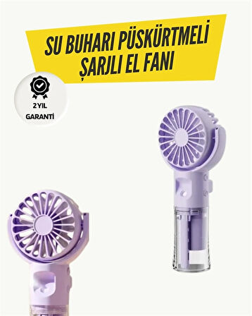 CEYLAN ADAM Mini Masaüstü ve El Tipi Buğu Fanı – Su Depolu, Şarj Edilebilir, Nemlendirici Özellikli