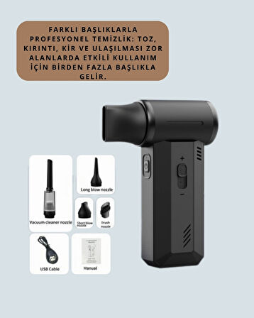 CEYLAN ADAM Yüksek Hızlı Kablosuz El Tipi Hava Üfleme Temizlik Cihazı