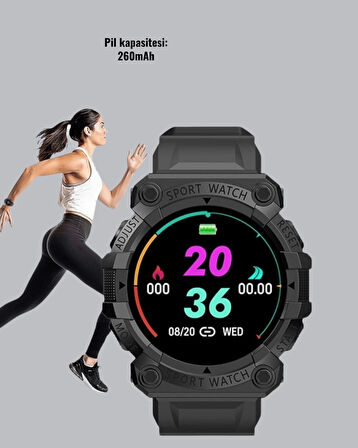 CEYLAN ADAM Spor Akıllı Saat – Nabız Ölçer, Adım Sayar ve Hareketsizlik Hatırlatıcılı