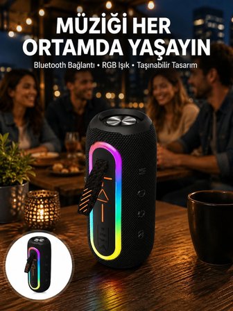 Mey İthalat Bluetooth Hoparlör USB Şarjlı Uzun Pil Ömrü Android ve İOS Uyumlu Renkli Yeni Nesil