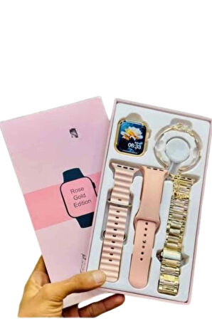 CEYLAN ADAM Yeni Nesil Kadın Akıllı Saat Rose Gold Android ve İos Uyumlu