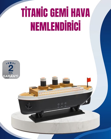 Mey İthalat® Dekoratif Gemi Modeli 7 Renk Işıklı Hava Nemlendirici ve Oda Kokusu Difüzörü