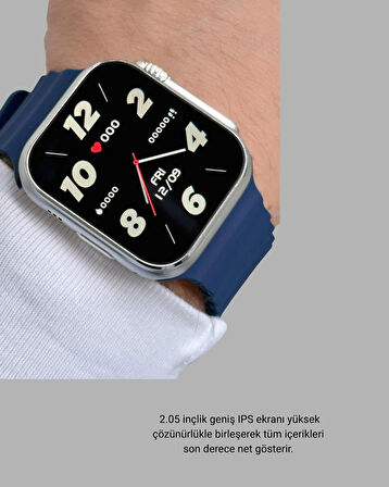CEYLAN ADAM Akıllı Saat 360 mAh Çoklu Spor Modlu Lacivert Siyah Kordon