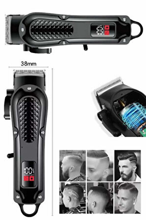 CEYLAN ADAM Dijital Profesyonel Kablosuz Saç Sakal Tıraş Makinası Sessiz Paslanmaz Çelik