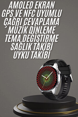 CEYLAN ADAM Akıllı Saat 1.5 Inç Amoled Ekran Çift Kordonlu GPS NFC Uyumlu