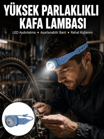 Mey İthalat Hafif ve Taşınabilir Kamp Kafa Lambası Ayarlanabilir Işık Yeni Nesil
