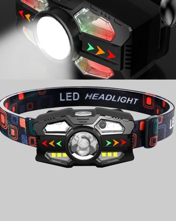 Mey İthalat® Şarj Edilebilir LED Far Hareket Sensörlü 5 Modlu Outdoor Yeni Nesil