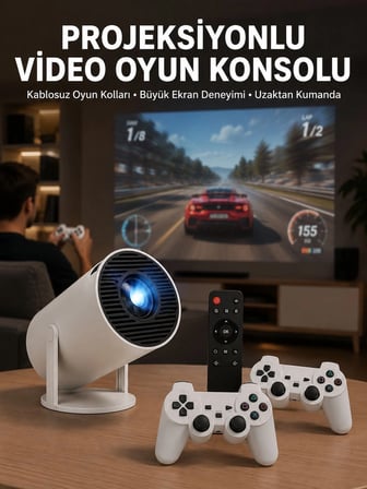 Mey İthalat Film Dizi ve Oyun İçin Taşınabilir Kablosuz Mini Projeksiyon Yeni Nesil