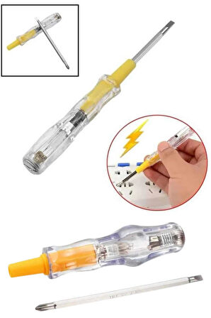 CEYLAN ADAM Kontrol Kalemi Çift Başlıklı Şeffaf Elektrik Testi Değişken Uçlu
