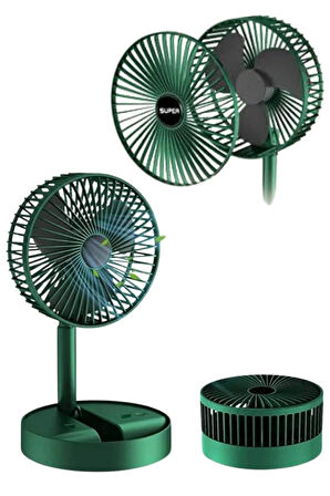 CEYLAN ADAM 3 Kademe Hız Ayarlı Vantilatör Telefon Standlı Şarjlı Katlanabilir Soğutucu Pervane