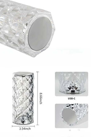 CEYLAN ADAM Yeni Nesil Modern Kristal Masa ve Gece Lambası Dokunmatik Renk Değiştirebilen