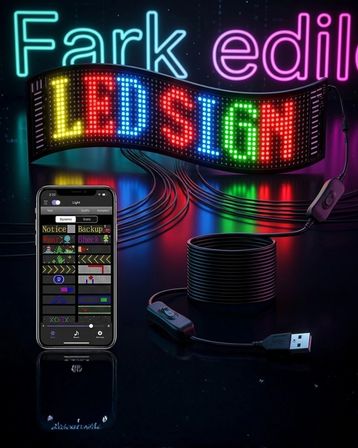 Mey İthalat® RGB LED Matrix Panel 60 cm 16x96 Piksel Kayan Yazı ve Animasyon Destekli